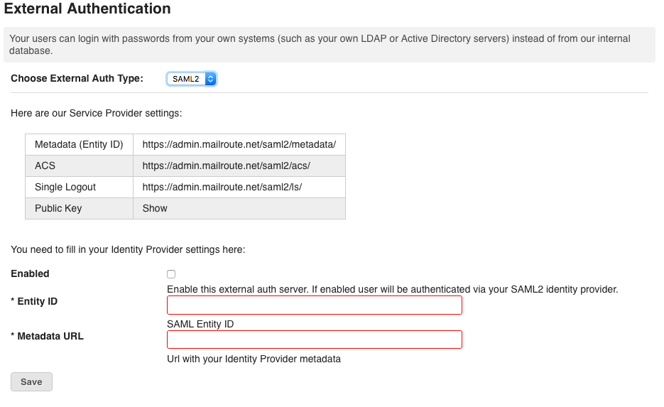 SAML2 – MailRoute Help Center